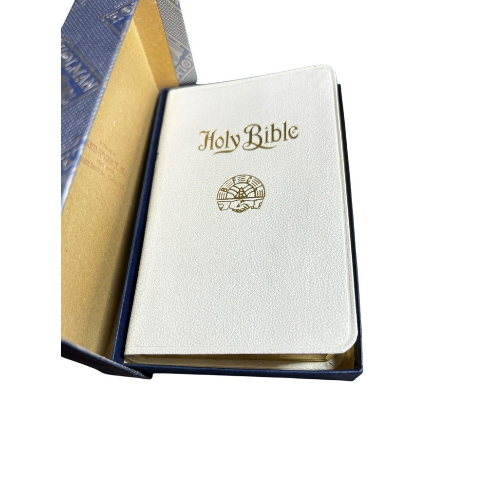 Holman‎ White Bible KJV w/ Box – Rainbow Girls Barberton Assembly #37 Compact